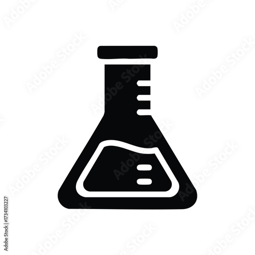 Simple Laboratory Flask Representing Science and Chemistry Concepts in a Minimalist Style