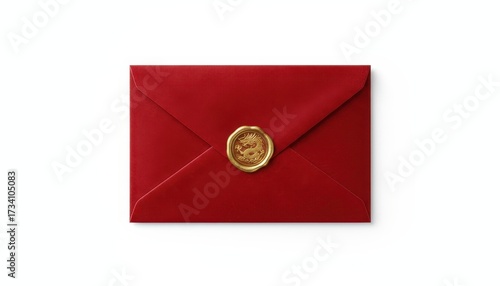 A red envelope with a gold seal
