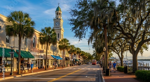 Historic Street Scene in Savannah.