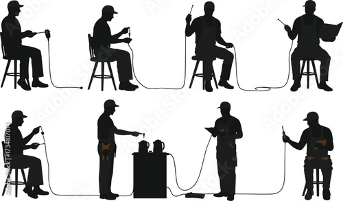 "Vector illustration showing safe and unsafe electric drill usage with kettle, workplace safety instructions, proper posture, and electrical hazard prevention"