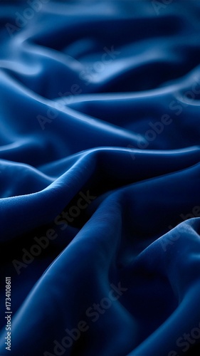 Soft folds of luxurious dark blue velvet fabric create a rich, textured backdrop, perfect for showcasing high-end products or adding a touch of opulence to any design