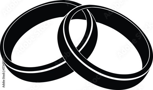 wedding band vector, marriage jewelry illustration 