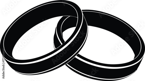wedding band vector, marriage jewelry illustration 