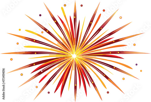realistic firework burst with glowing trails icon.