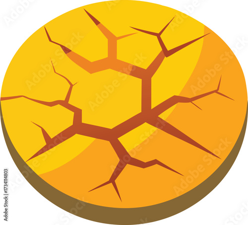 realistic oil paint cracked surface texture icon.