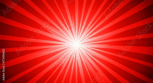 Bright red starburst light explosion background