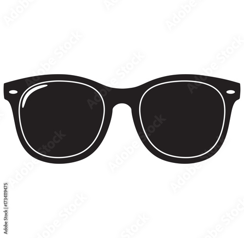Stylish black sunglasses silhouette vector illustration for summer fashion and accessories