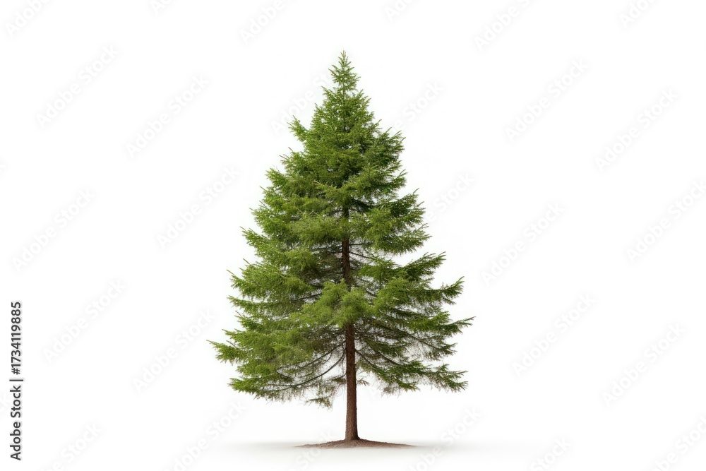 Obraz premium Pitch pine tree plant fir white background.