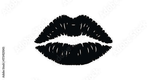 A striking black and white image of defined lips a lovely silhouette