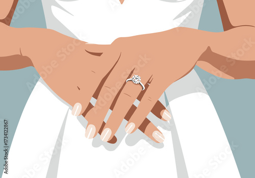 Engagement ring display wedding ceremony digital intimate setting view love and commitment concept