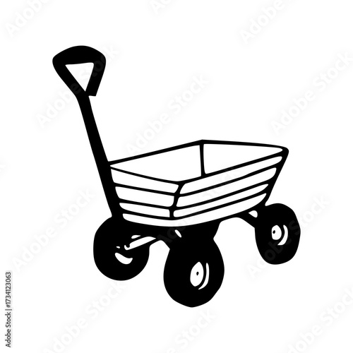 children's wagon outline drawing
