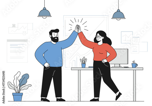 Team collaboration success office space digital professional environment dynamic perspective motivation