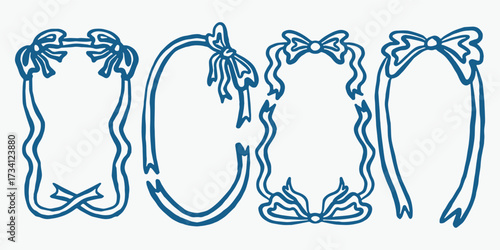 Collection of Whimsical Ribbon Frame Border