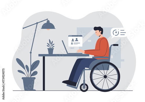 Inclusive work environment remote working with disabilities home office digital accessible space professional perspective