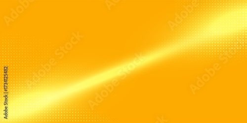 Yellow halftone pattern. Retro comic gradient background. Bright orange pixelated dotted texture overlay. Cartoon pop art faded gradient pattern. Vector backdrop for poster, banner, advertisement