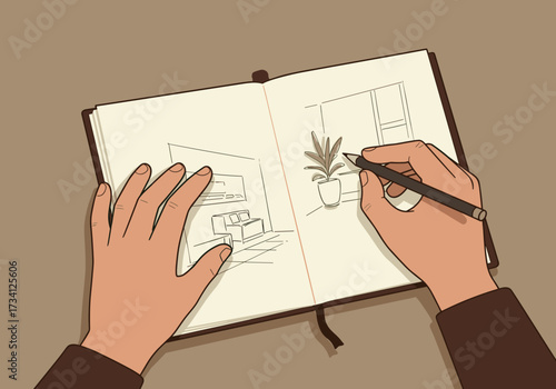 Sketching interior designs artistic process home drawing creative space design inspiration