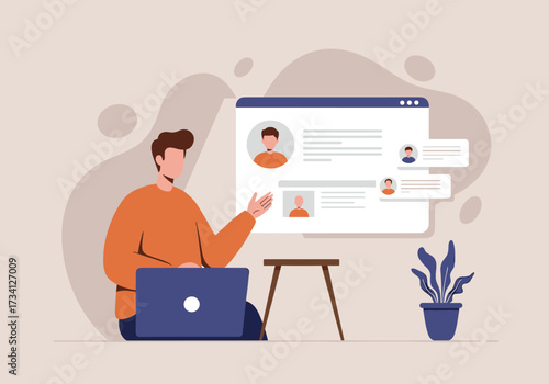 Business presentation skills online meeting digital content home office virtual viewpoint effective communication techniques