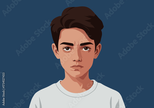 Teenage boy portrait digital setting view youthful expression for creative projects