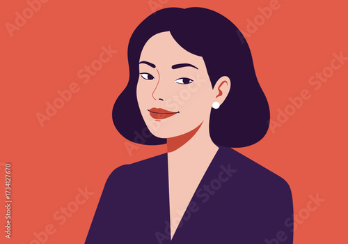 Empowering portrait of a confident woman digital modern background vibrant colors self-expression