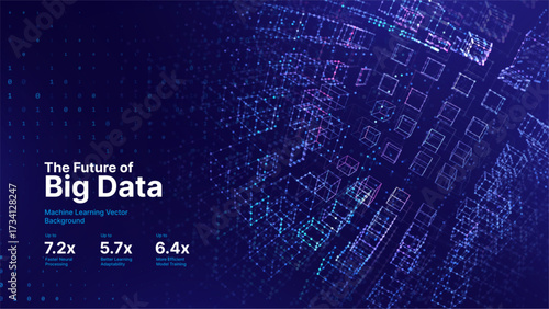 Big Data Storage Technology. Abstract Data Cube Lines Background. Modern Technology Banner. Information Server. Data Science Computer Science Algorithms Vector Illustration.