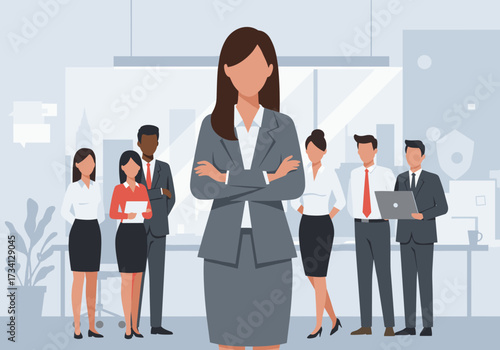 Team collaboration and leadership in a modern business office digital professional environment group dynamics
