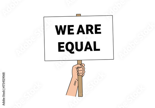 Protest for equality urban streets graphic design daytime view social justice and awareness