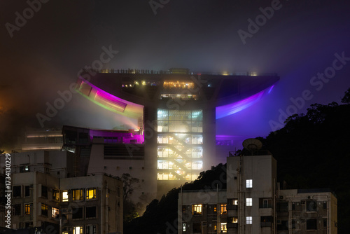 Amazing hong kong skyline from a high vantage point at night