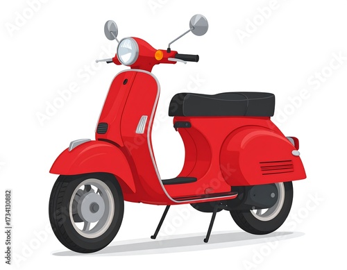 Wallpaper Mural Red scooter illustration Torontodigital.ca