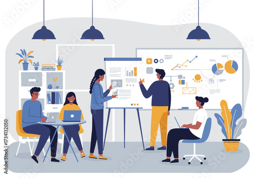 Team collaboration meeting office space digital modern workplace engaging perspective innovation strategy