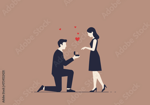 Romantic proposal scene elegant setting digital heartfelt mood view love concept