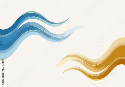Flowing abstract waves digital modern design soft colors aesthetic view creative concept