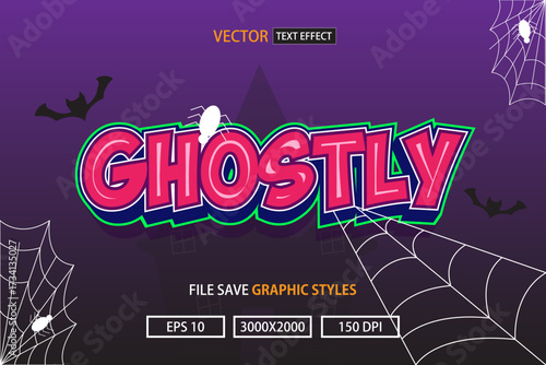 Premium Ghostly editable text effect, perfect for Halloween events