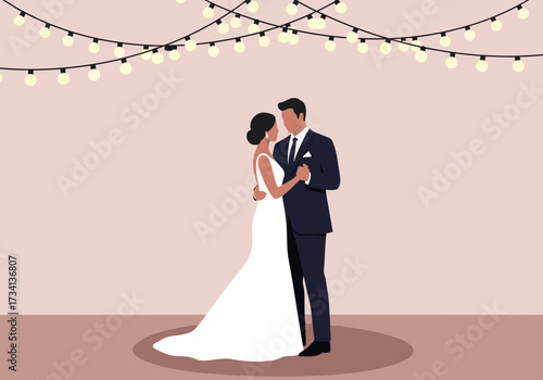 Romantic wedding dance elegant venue digital intimate setting love and connection