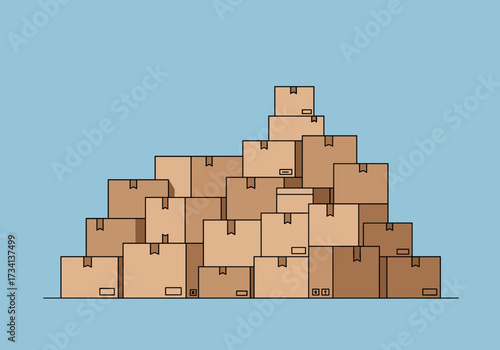 Stacking boxes for efficient shipping solutions in warehouse environments illustrative graphic view of logistics concepts