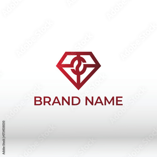 diamond coffee minimalist logo vector