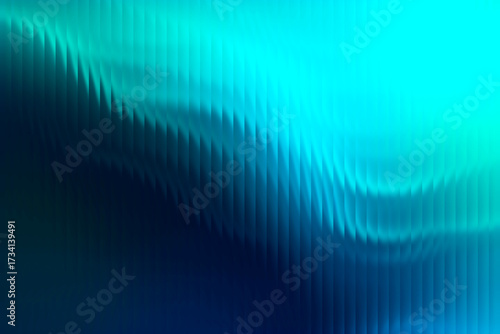 Abstract blurred blue and turquoise waves background,  gradient fractal glass texture