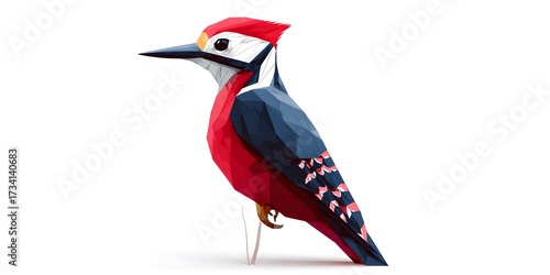 Colorful Geometric Bird Illustration in a Modern Art Style