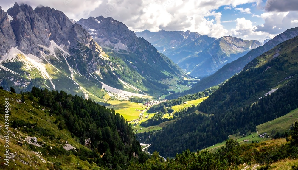 Fototapeta premium Mountain valley vista