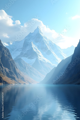 Wallpaper Mural lake and mountains Torontodigital.ca