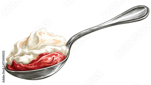 Delicious Ice Cream Spoon Close-up View for Culinary Designs