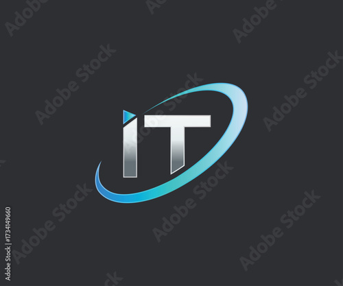 Minimalist Technology shape logo design blue colors gradient