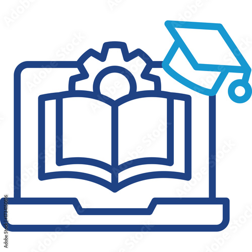 Learning Management line color icon