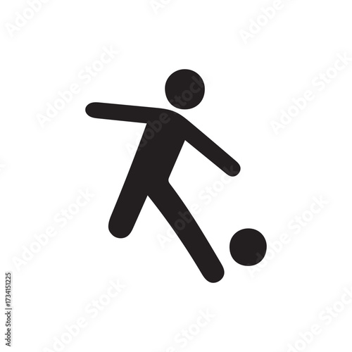 Silhouette of a soccer player in action kicking a ball representing sports movement and athletic activity on a clean backdrop silhouette