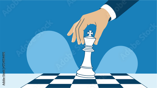 Strategic Move Hand Positioning Chess King Piece