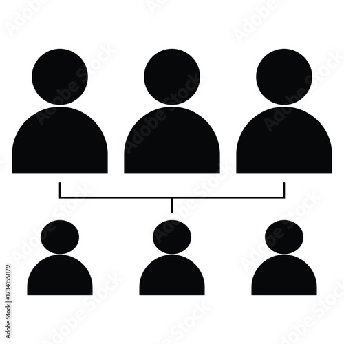 People in Circle, Social Group Unity Pictogram. Business and Partnership Symbol.