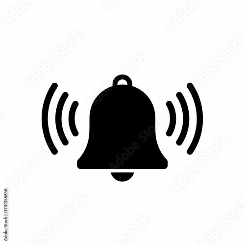 Ringing bell notification icon for alert and reminder messages
