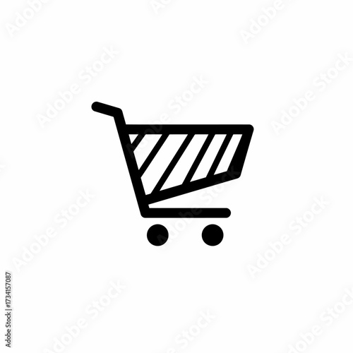 Shopping cart icon vector symbol for e-commerce and online store