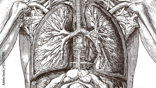 Professional Detailed Vector Illustration Focused on Midsection Anatomy