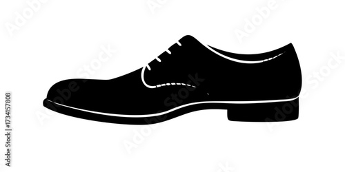 oxford shoes icon silhouette vector illustration.