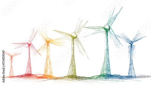 Eco-Friendly Wind Turbine Generator Set - Renewable Energy Concept